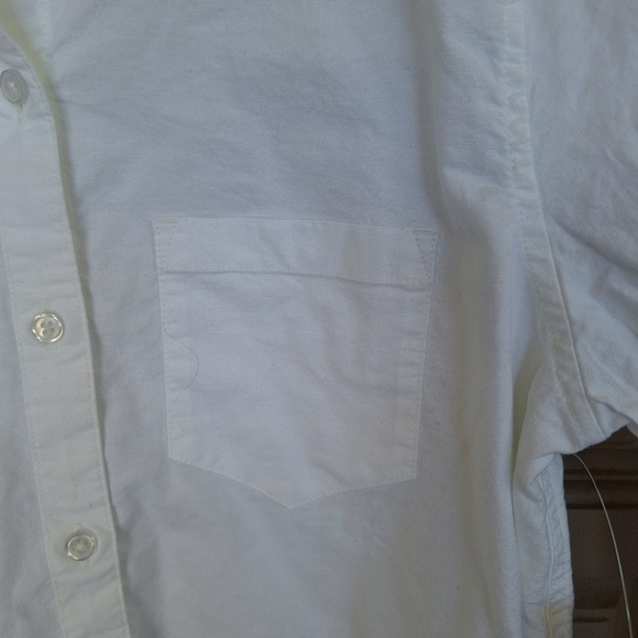 Amazon Essential Shirt SzM Buttonup White Cotton Collar/Cuffs Pleat Back NWT - Picture 7 of 11